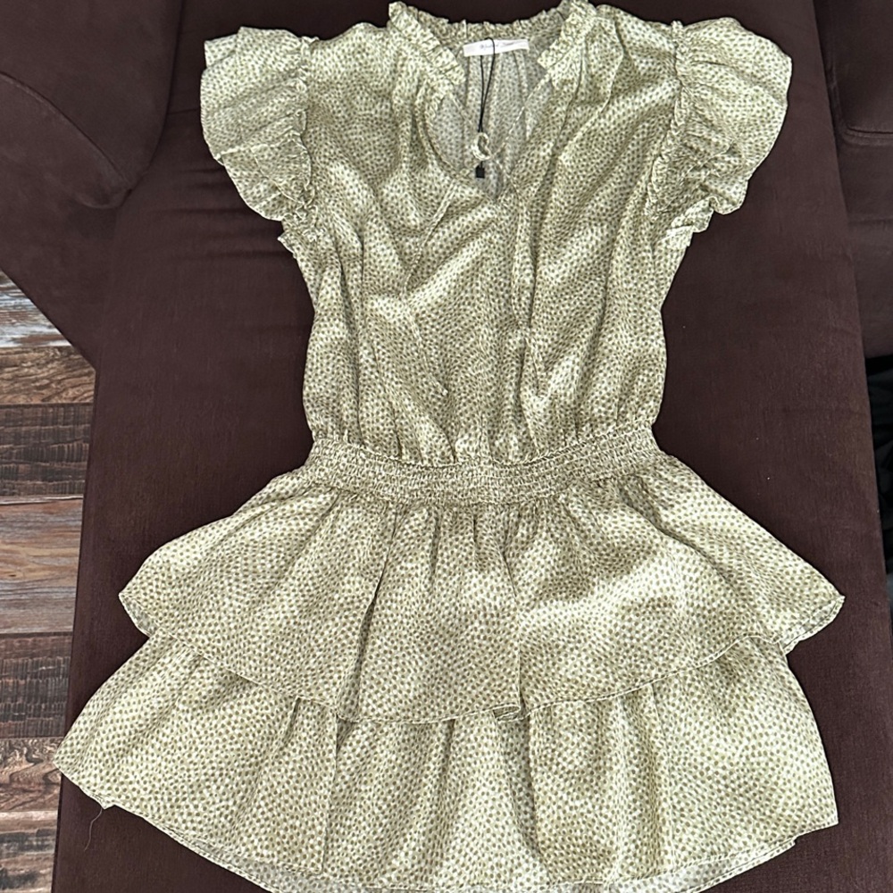 Mustard Seed Olive Ruffle Dress